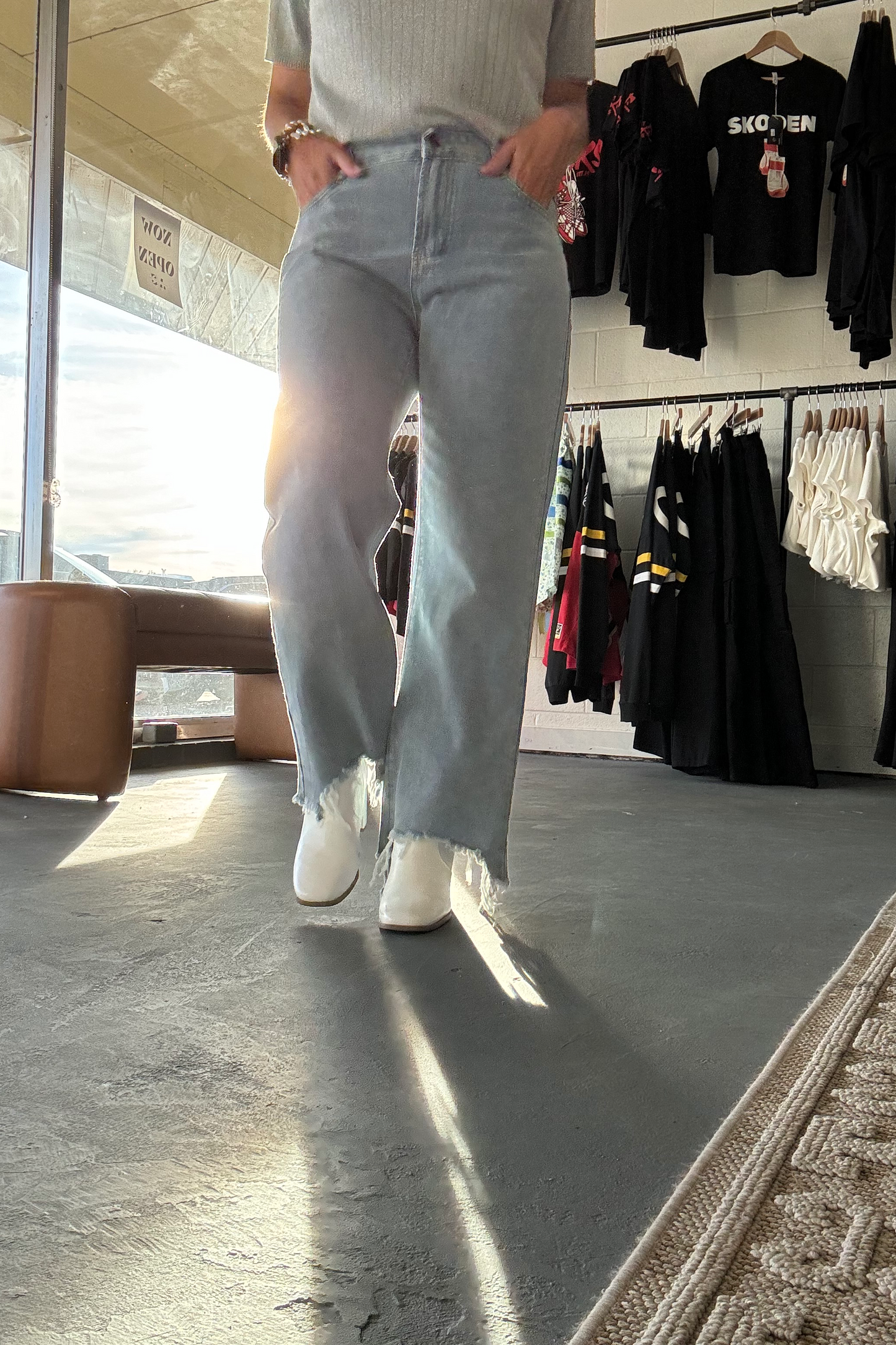 TRENDY WIDE LEG STRAIGHT LEG JEANS