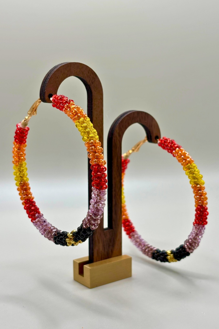Beaded Rope Chain & Hoop Set
