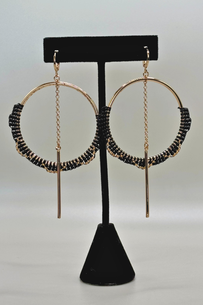 Beaded Hoop & Dagger Earring