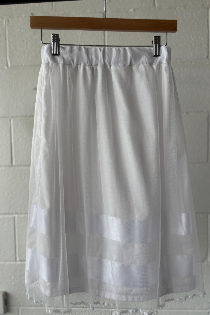 Youth White Ribbon Skirt