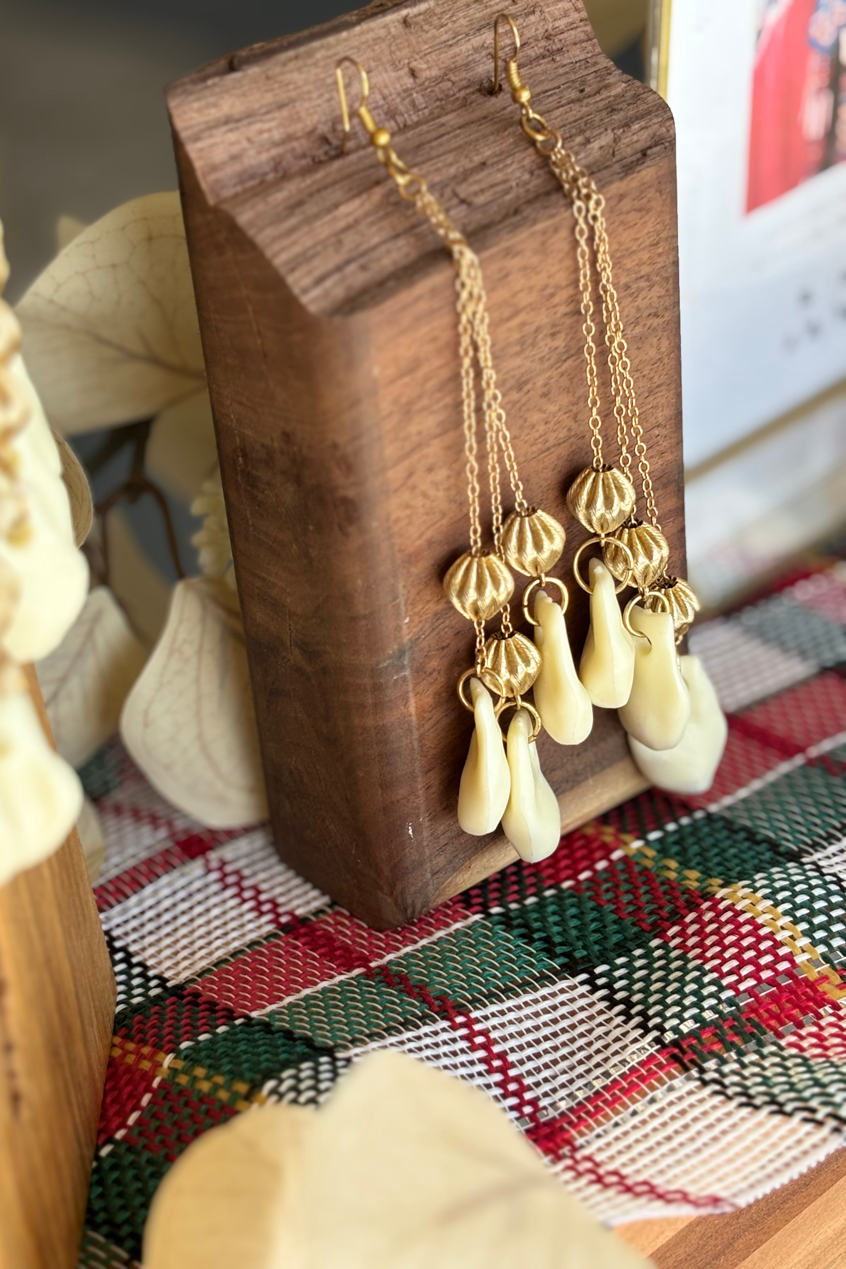 Vintage Elk Tooth Earrings