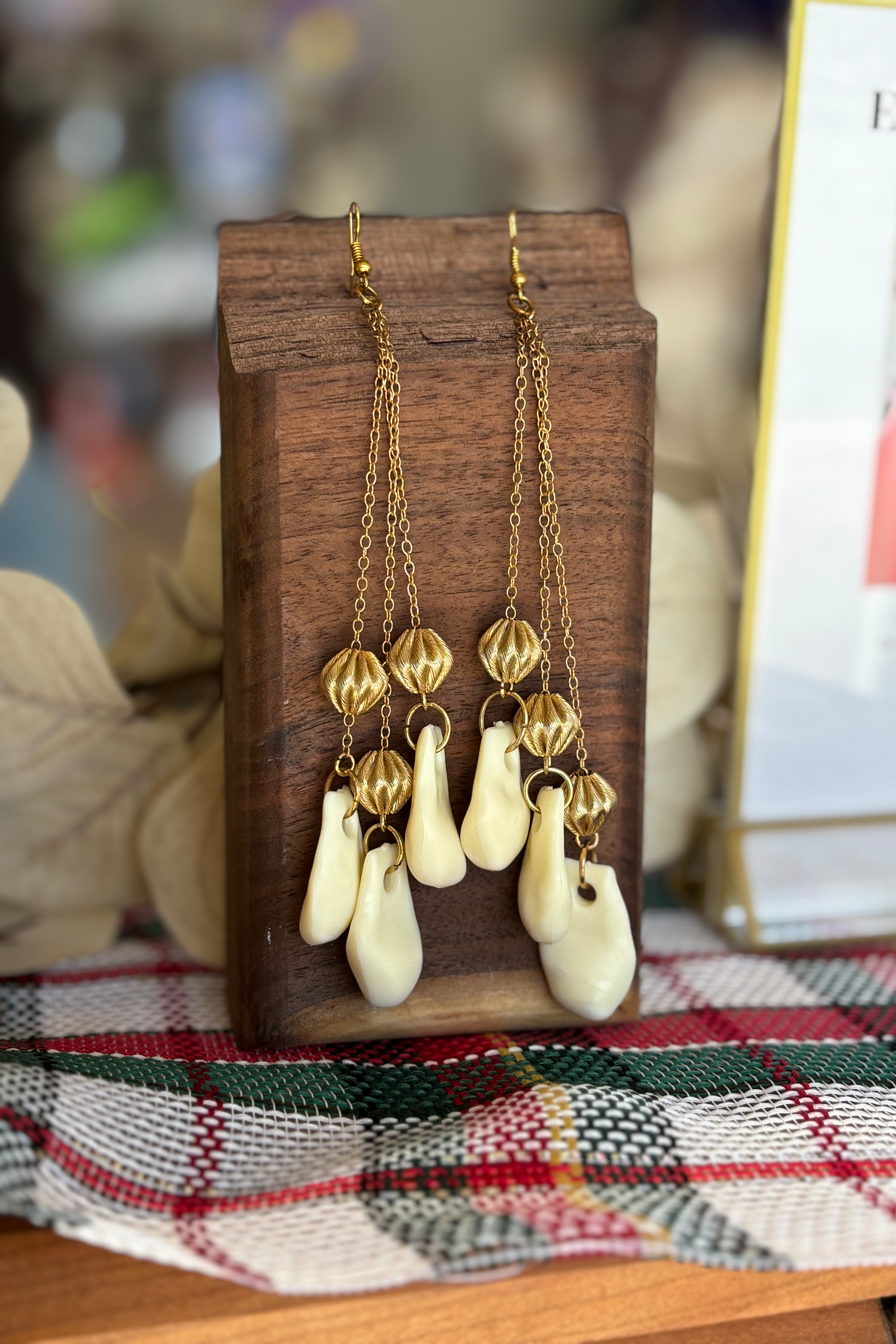 Vintage Elk Tooth Earrings