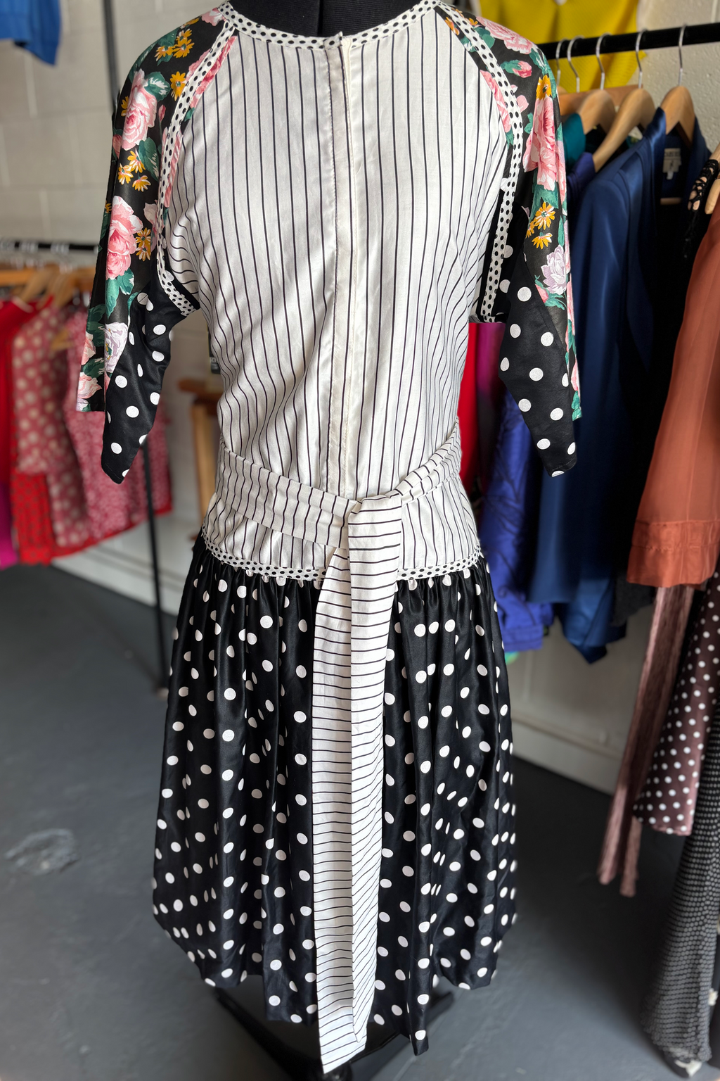 Koos Van Den Akker Floral Stripe Shift Dress